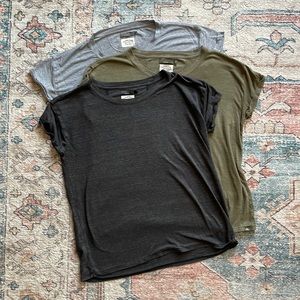 Three Prana Cozy-Up T-Shirts 🤍💚🖤